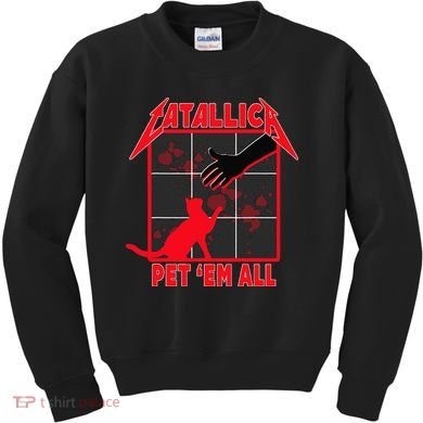 Catallica Pet Em All Funny Cat Kids Sweatshirt