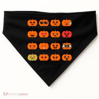 Cute Pumpkin Emoji USA-Made Doggie Bandana