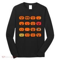 Cute Pumpkin Emoji Long Sleeve Shirt thumb 0