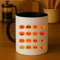 Cute Pumpkin Emoji Coffee Mug thumb 4
