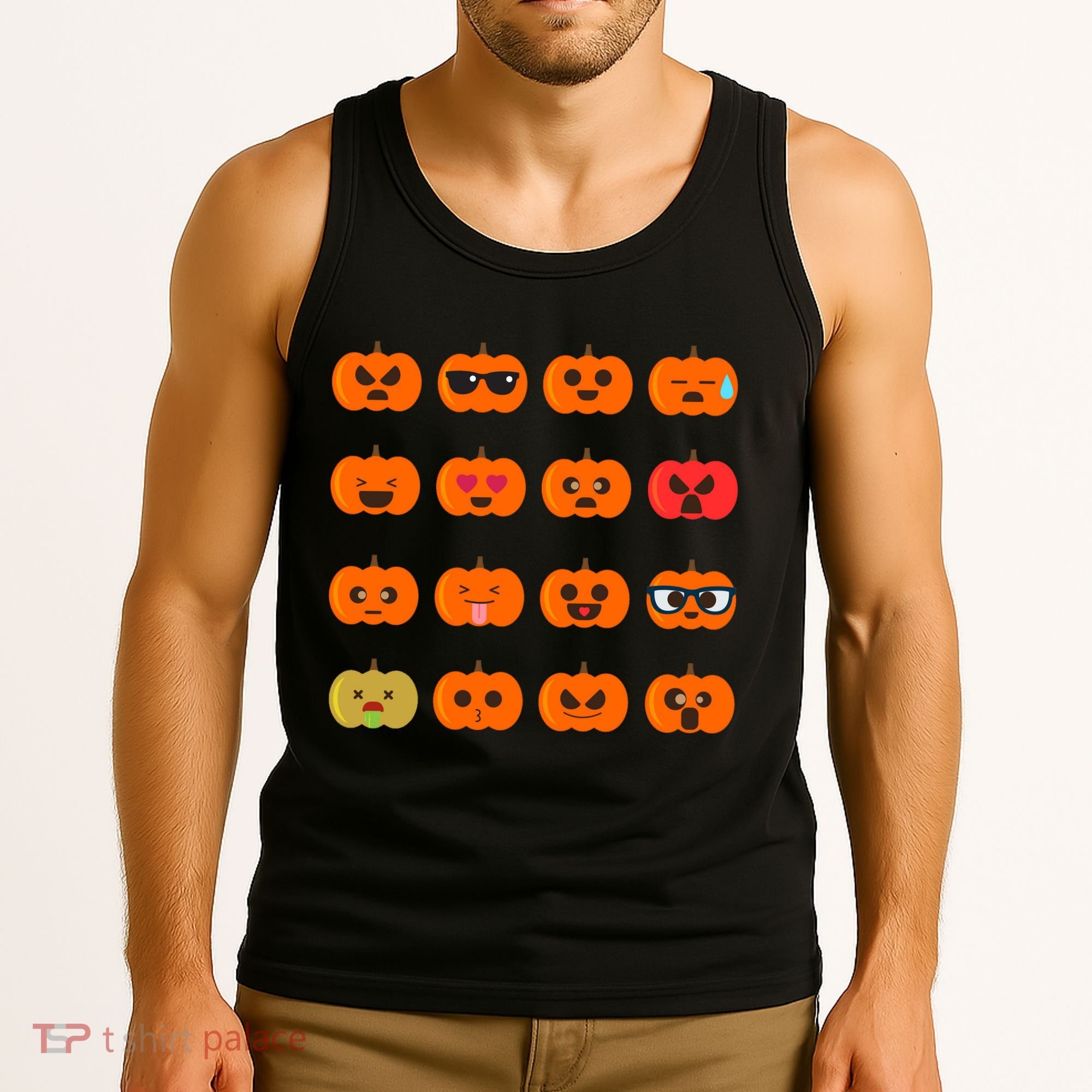 Cute Pumpkin Emoji Tank Top