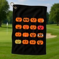 Cute Pumpkin Emoji Golf Towel thumb 1