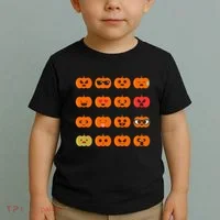 Cute Pumpkin Emoji Toddler T-Shirt thumb 2