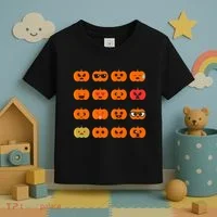 Cute Pumpkin Emoji Toddler T-Shirt thumb 3