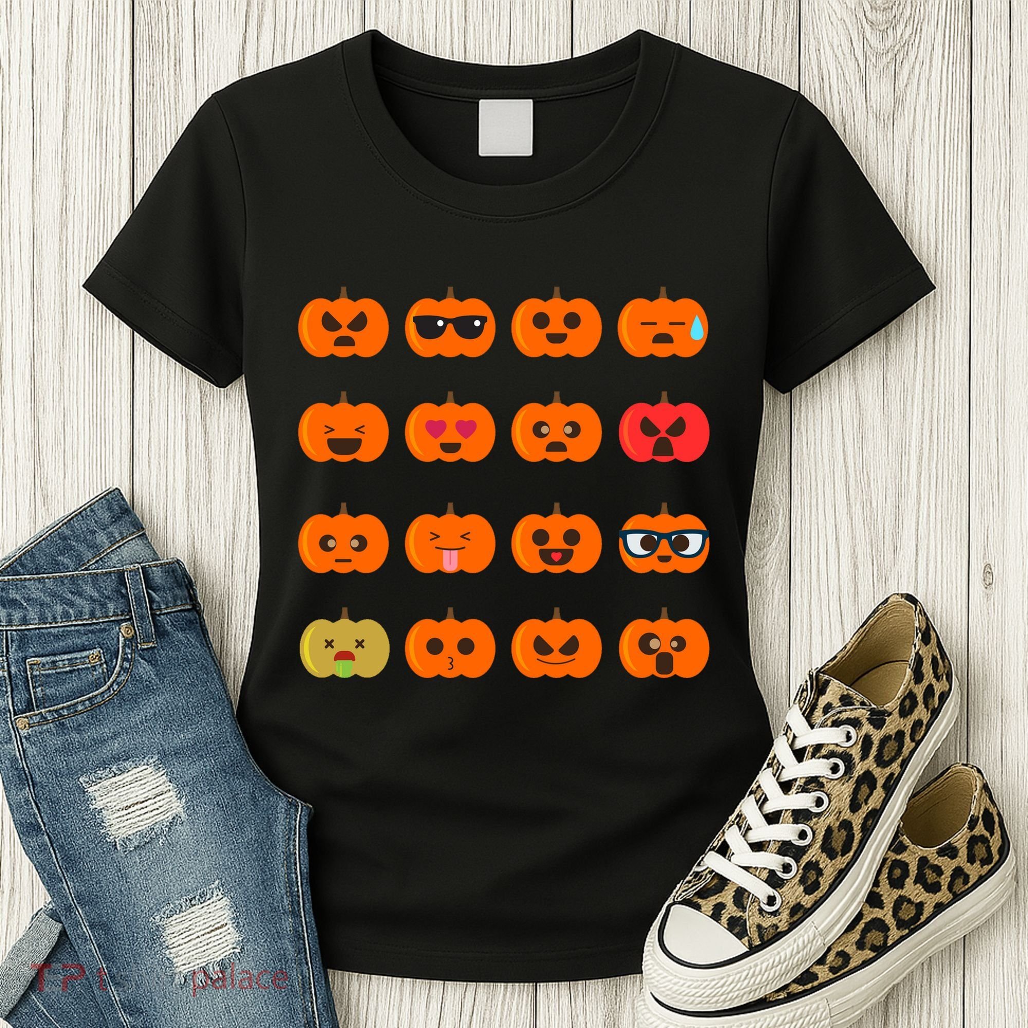 Cute Pumpkin Emoji Women's T-Shirt