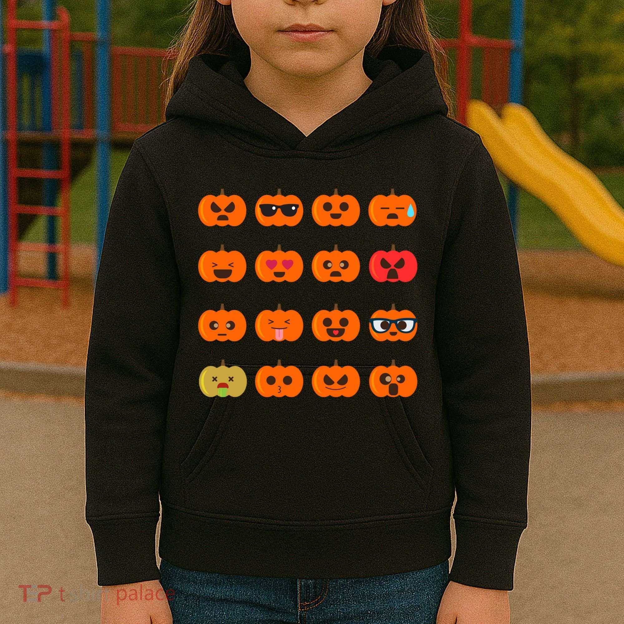 Cute Pumpkin Emoji Kids Hoodie