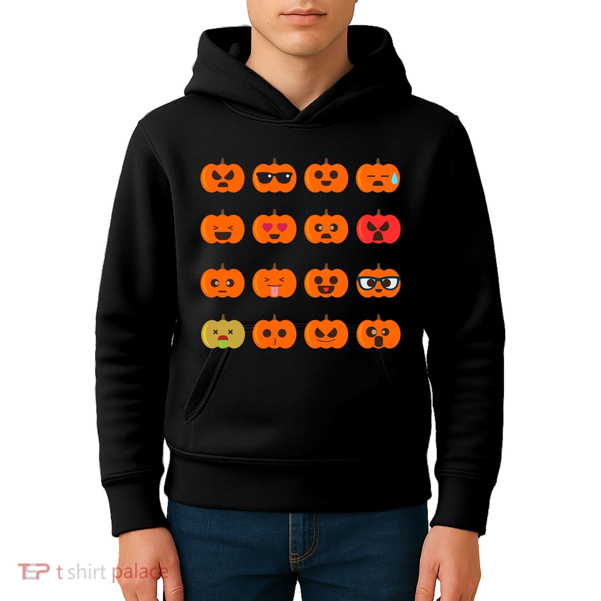 Cute Pumpkin Emoji Kids Hoodie