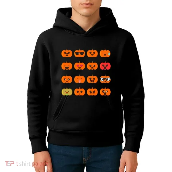 Cute Pumpkin Emoji Kids Hoodie