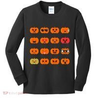 Cute Pumpkin Emoji Kids Long Sleeve Shirt thumb 0
