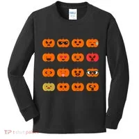 Cute Pumpkin Emoji Kids Long Sleeve Shirt thumb 0