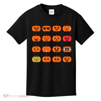 Cute Pumpkin Emoji Kids T-Shirt
