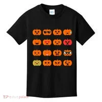 Cute Pumpkin Emoji Kids T-Shirt thumb 0
