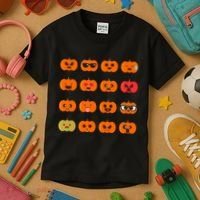 Cute Pumpkin Emoji Kids T-Shirt thumb 3