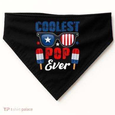 Coolest Pop Ever Popsicle Funny Retro Bomb Fathers Day Gift USA-Made Doggie Bandana