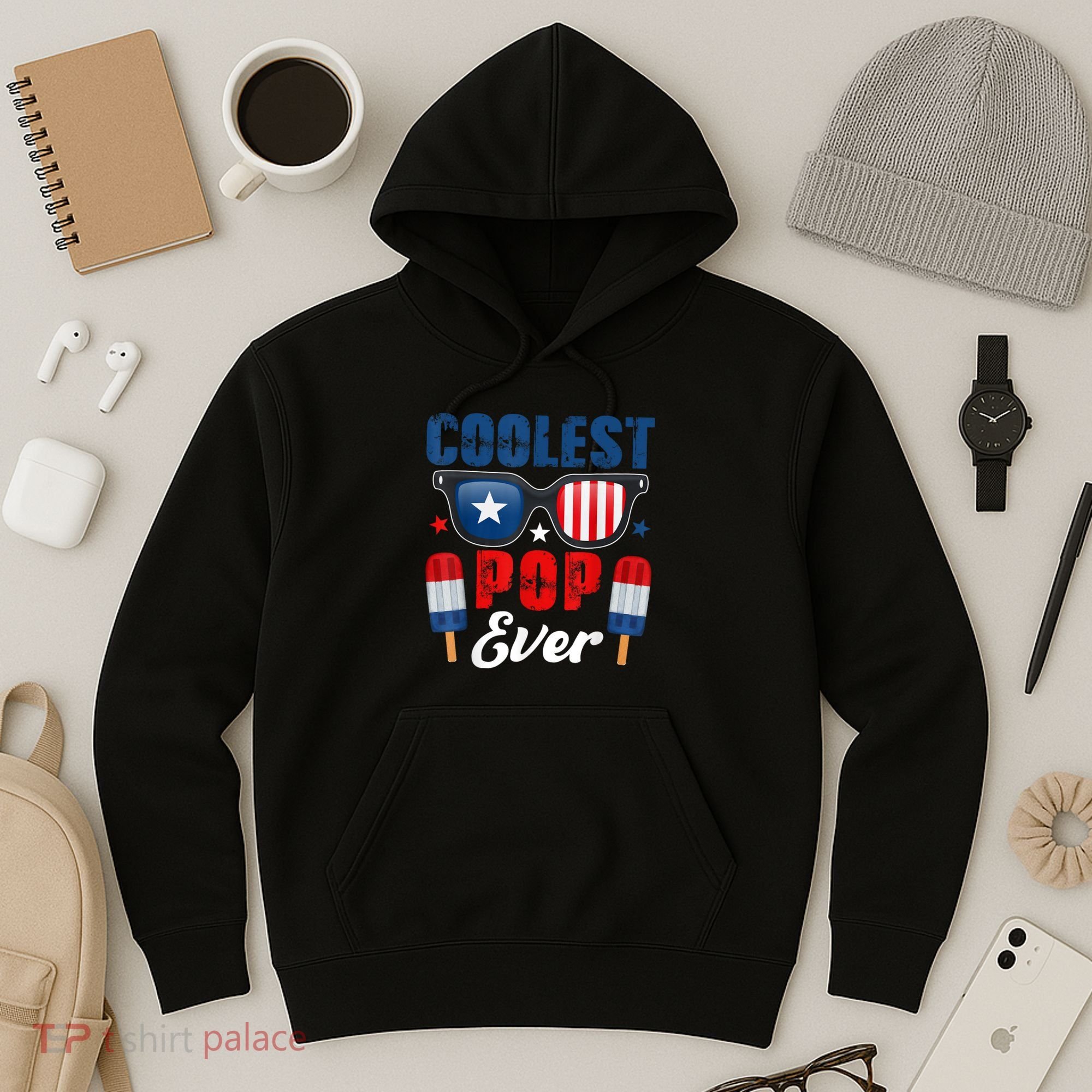 Coolest Pop Ever Popsicle Funny Retro Bomb Fathers Day Gift Hoodie