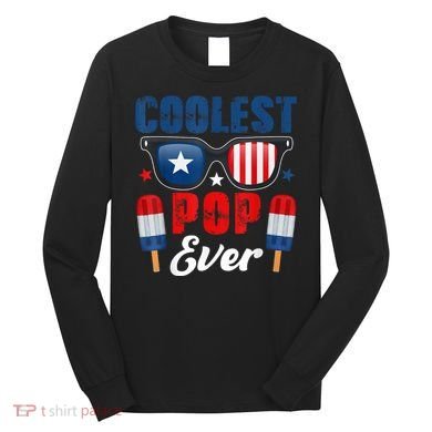 Coolest Pop Ever Popsicle Funny Retro Bomb Fathers Day Gift Long Sleeve Shirt