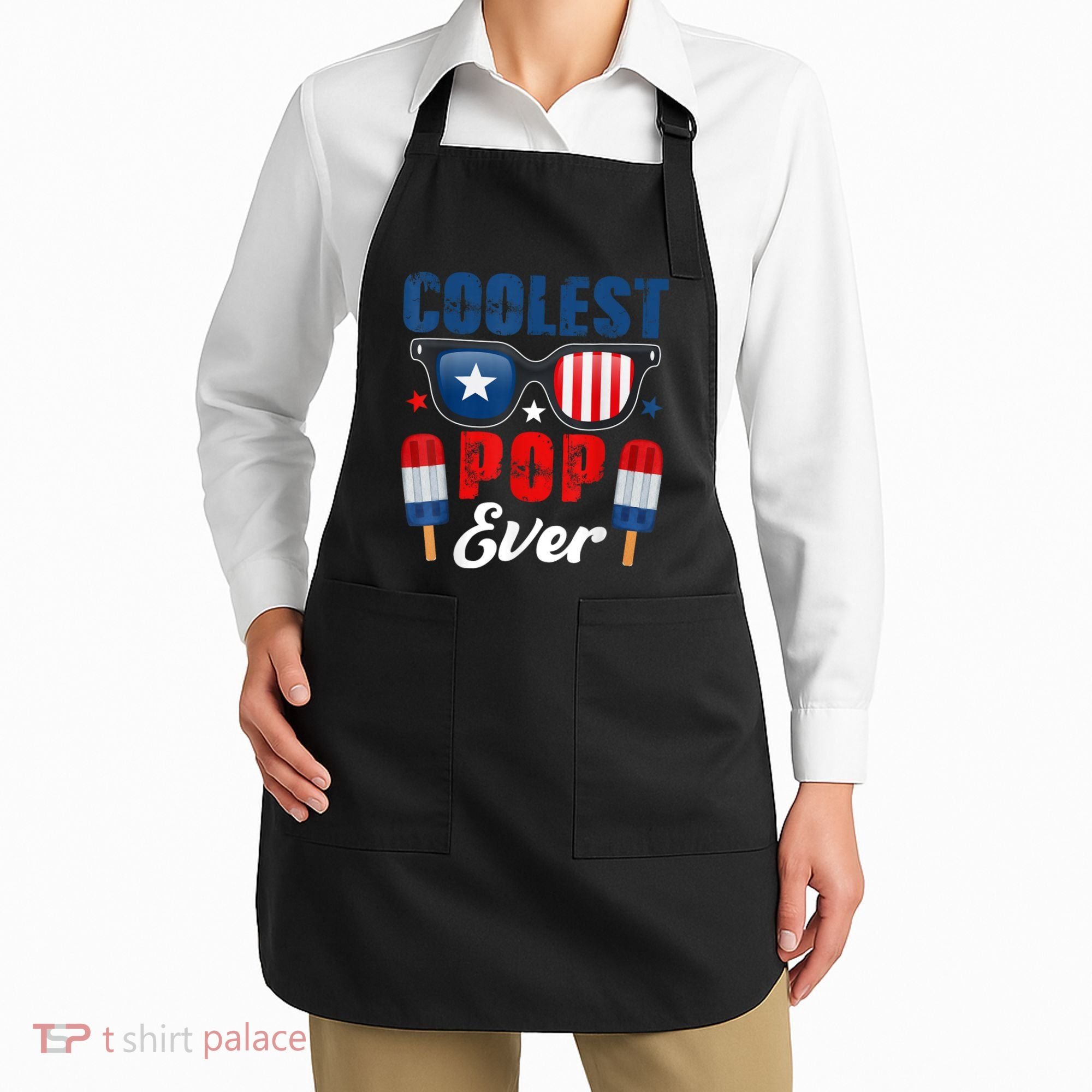Coolest Pop Ever Popsicle Funny Retro Bomb Fathers Day Gift Apron