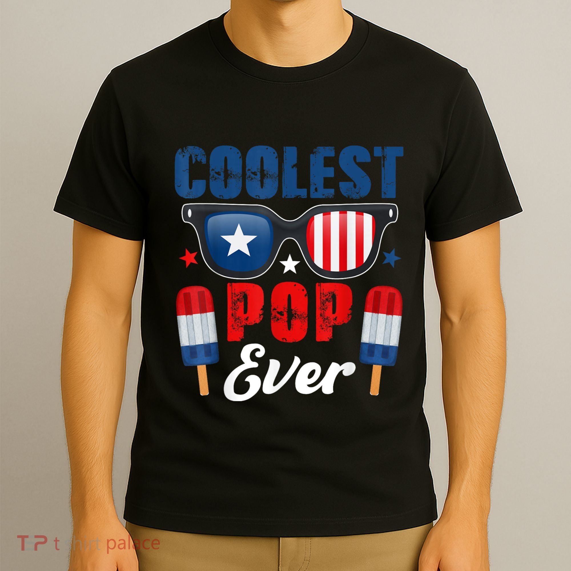 Coolest Pop Ever Popsicle Funny Retro Bomb Fathers Day Gift T-Shirt