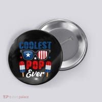 Coolest Pop Ever Popsicle Funny Retro Bomb Fathers Day Gift Button thumb 0