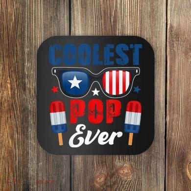 Coolest Pop Ever Popsicle Funny Retro Bomb Fathers Day Gift Coaster