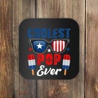 Coolest Pop Ever Popsicle Funny Retro Bomb Fathers Day Gift Coaster thumb 0