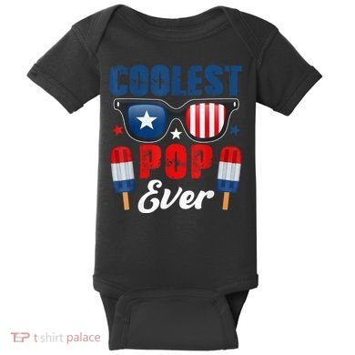 Coolest Pop Ever Popsicle Funny Retro Bomb Fathers Day Gift Baby Bodysuit
