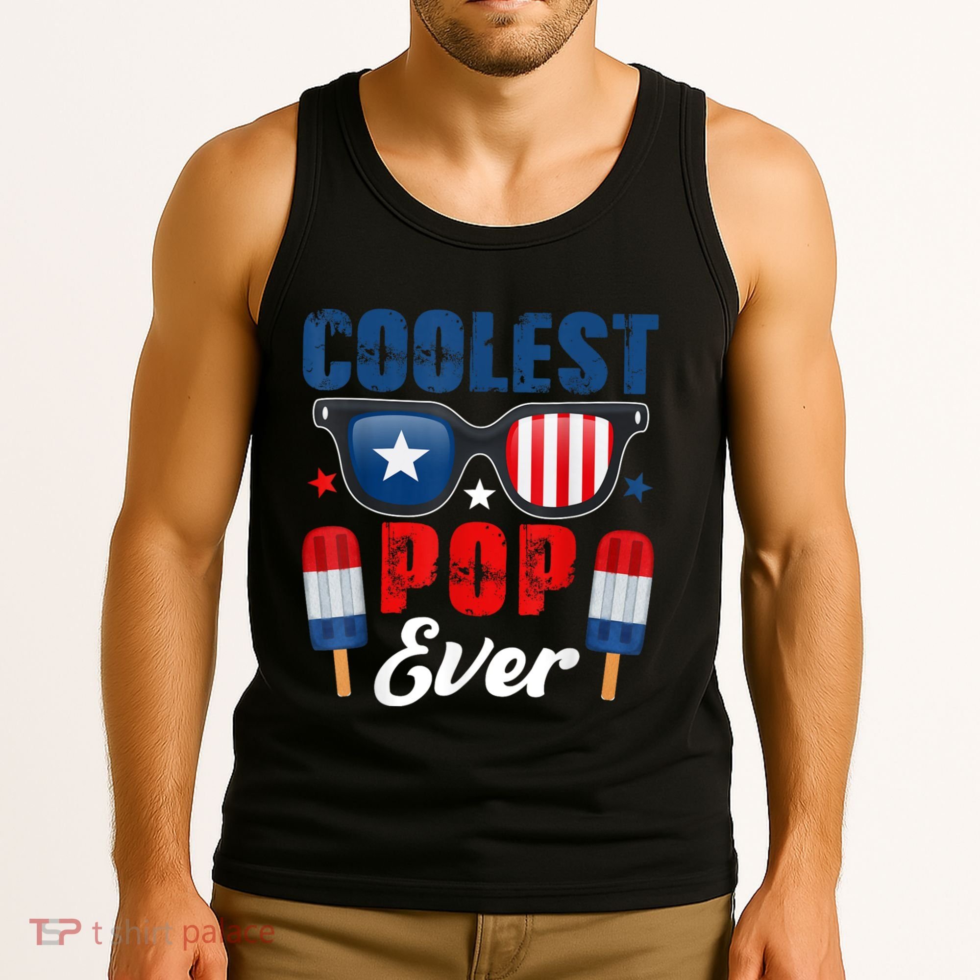 Coolest Pop Ever Popsicle Funny Retro Bomb Fathers Day Gift Tank Top