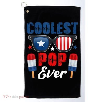 Coolest Pop Ever Popsicle Funny Retro Bomb Fathers Day Gift Golf Towel