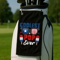 Coolest Pop Ever Popsicle Funny Retro Bomb Fathers Day Gift Golf Towel thumb 2