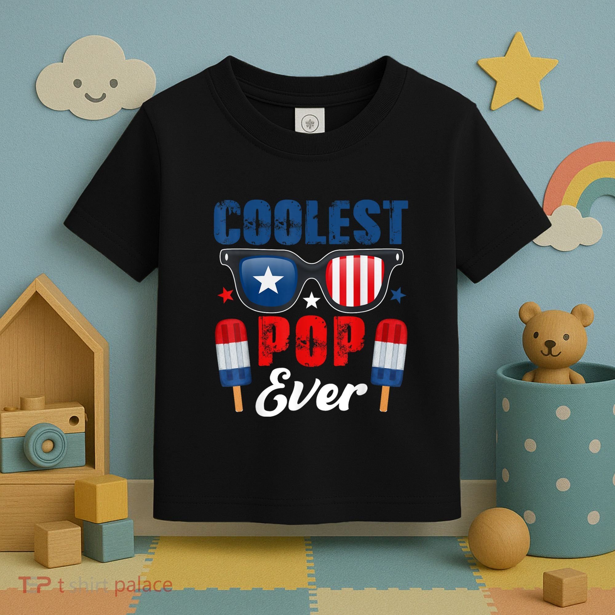 Coolest Pop Ever Popsicle Funny Retro Bomb Fathers Day Gift Toddler T-Shirt