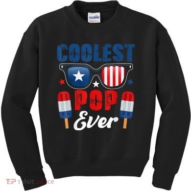 Coolest Pop Ever Popsicle Funny Retro Bomb Fathers Day Gift Kids Sweatshirt