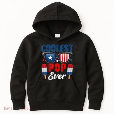 Coolest Pop Ever Popsicle Funny Retro Bomb Fathers Day Gift Kids Hoodie