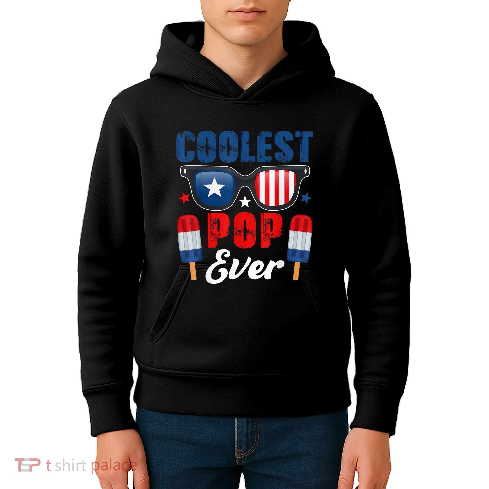Coolest Pop Ever Popsicle Funny Retro Bomb Fathers Day Gift Kids Hoodie