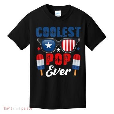Coolest Pop Ever Popsicle Funny Retro Bomb Fathers Day Gift Kids T-Shirt