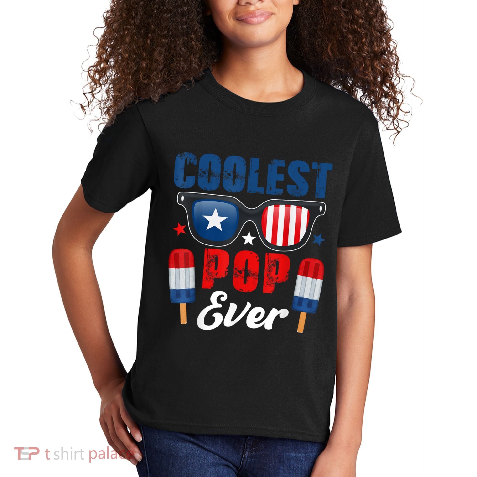 Coolest Pop Ever Popsicle Funny Retro Bomb Fathers Day Gift Kids T-Shirt