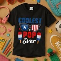 Coolest Pop Ever Popsicle Funny Retro Bomb Fathers Day Gift Kids T-Shirt thumb 3