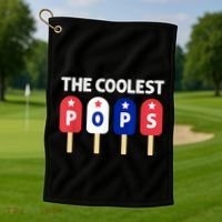 Coolest Pop Ever Popsicle Funny Retro Bomb Fathers Day Gift Golf Towel thumb 1