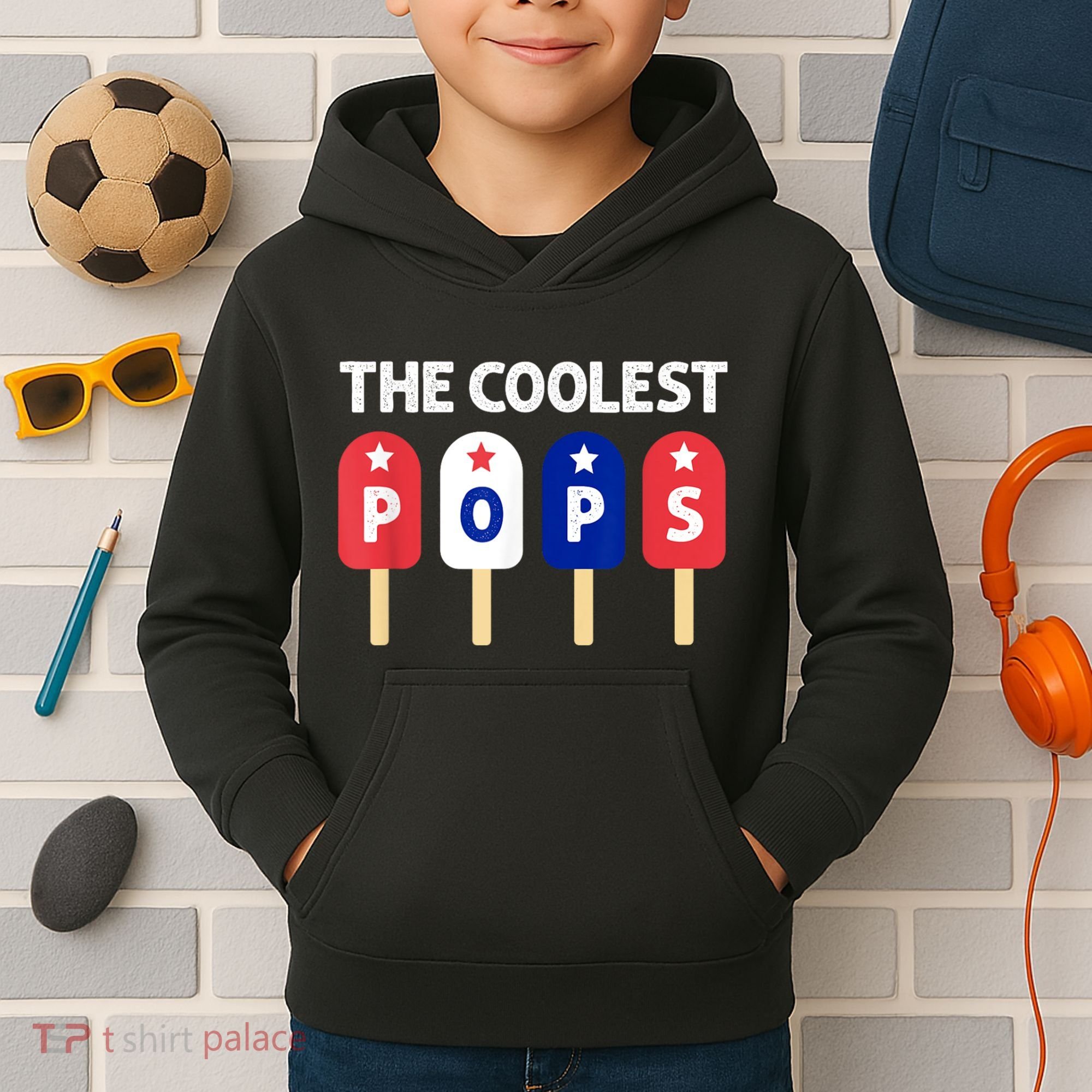 Coolest Pop Ever Popsicle Funny Retro Bomb Fathers Day Gift Kids Hoodie