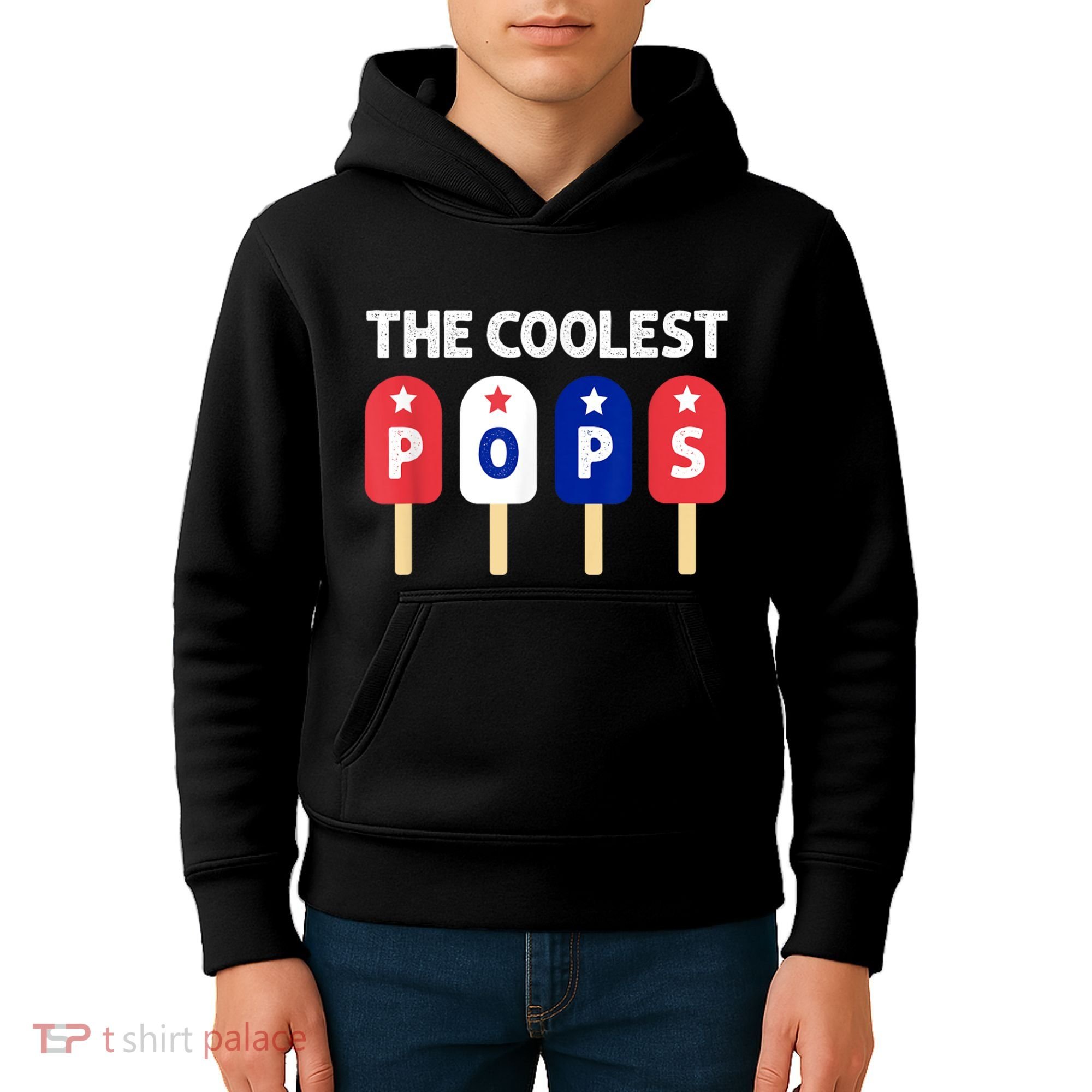 Coolest Pop Ever Popsicle Funny Retro Bomb Fathers Day Gift Kids Hoodie