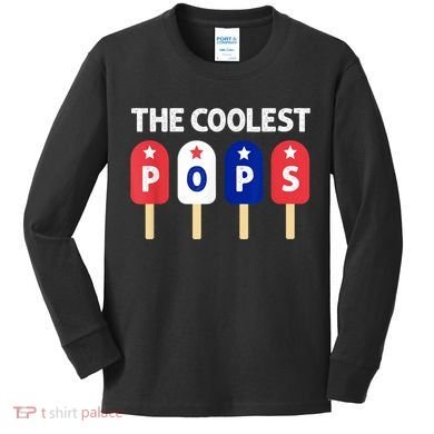 Coolest Pop Ever Popsicle Funny Retro Bomb Fathers Day Gift Kids Long Sleeve Shirt