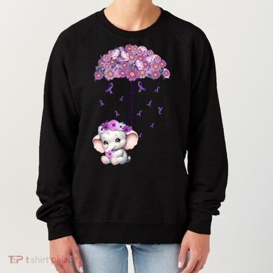 Cute Purple Elephant AlzheimerS Awareness I Will Remember Gift Women's Sweatshirt