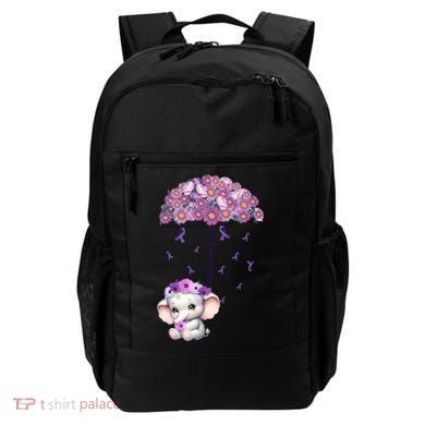 Cute Purple Elephant AlzheimerS Awareness I Will Remember Gift Backpack
