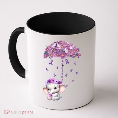 Cute Purple Elephant AlzheimerS Awareness I Will Remember Gift Coffee Mug