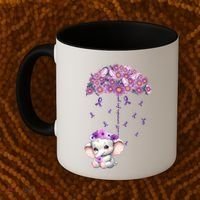 Cute Purple Elephant AlzheimerS Awareness I Will Remember Gift Coffee Mug thumb 2