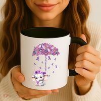 Cute Purple Elephant AlzheimerS Awareness I Will Remember Gift Coffee Mug thumb 3