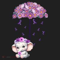 Cute Purple Elephant AlzheimerS Awareness I Will Remember Gift Beanie thumb 2