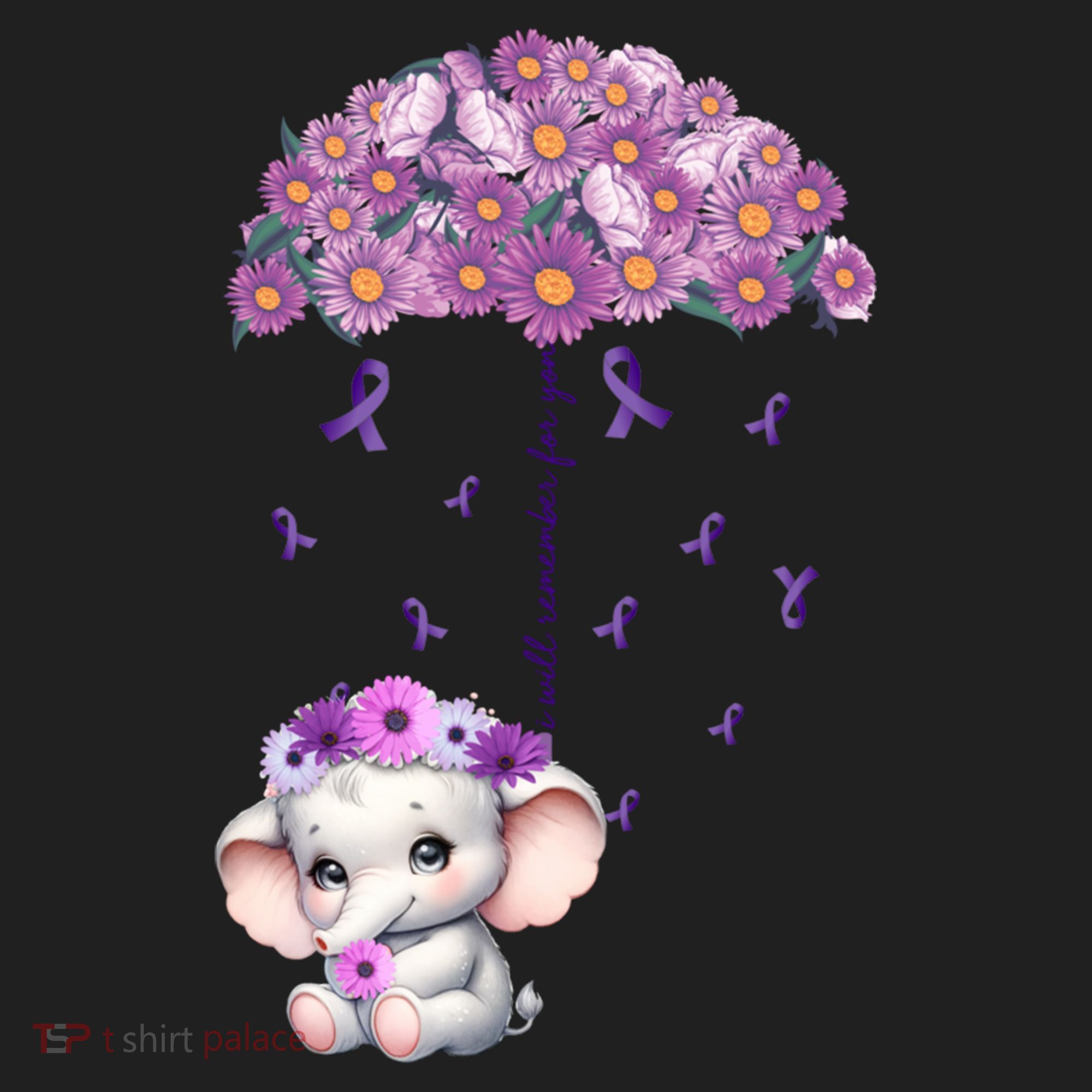 Cute Purple Elephant AlzheimerS Awareness I Will Remember Gift Beanie