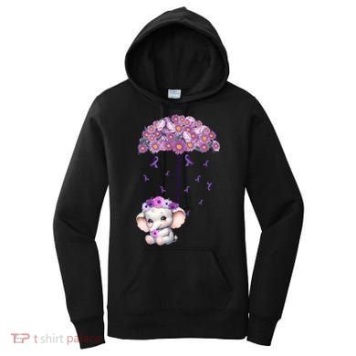 Cute Purple Elephant AlzheimerS Awareness I Will Remember Gift Women's Hoodie