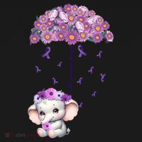 Cute Purple Elephant AlzheimerS Awareness I Will Remember Gift Women's Hoodie thumb 2
