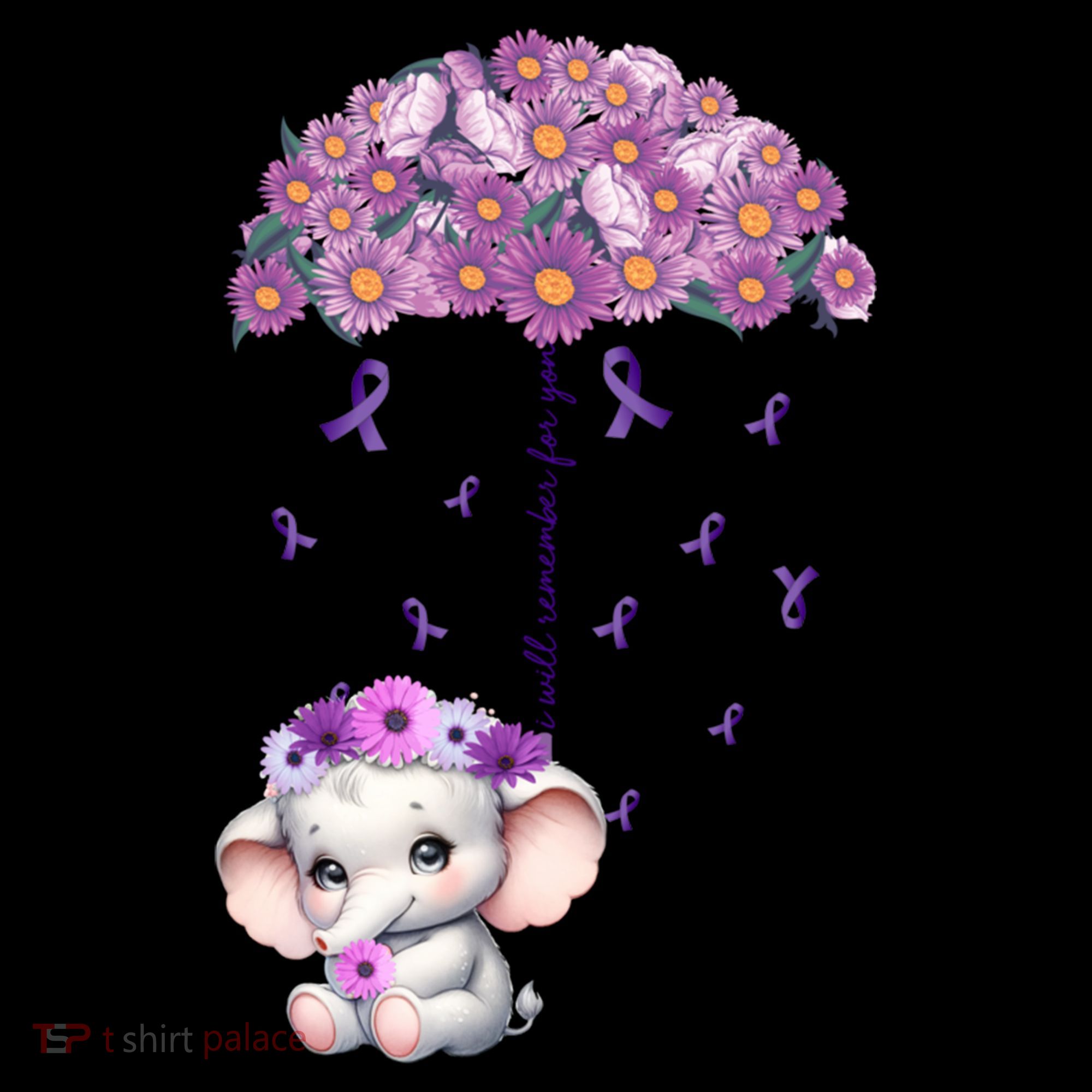 Cute Purple Elephant AlzheimerS Awareness I Will Remember Gift Women's Hoodie
